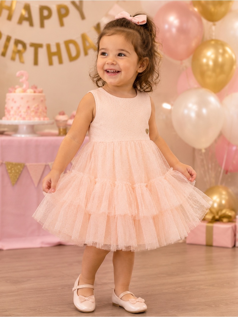 Guess Baby Girls Pink Ruffled Dress